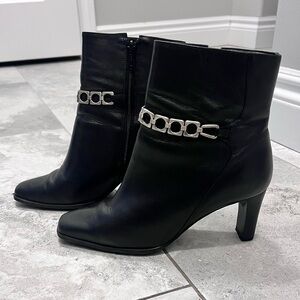 Elegant Black Leather Ankle Boots
